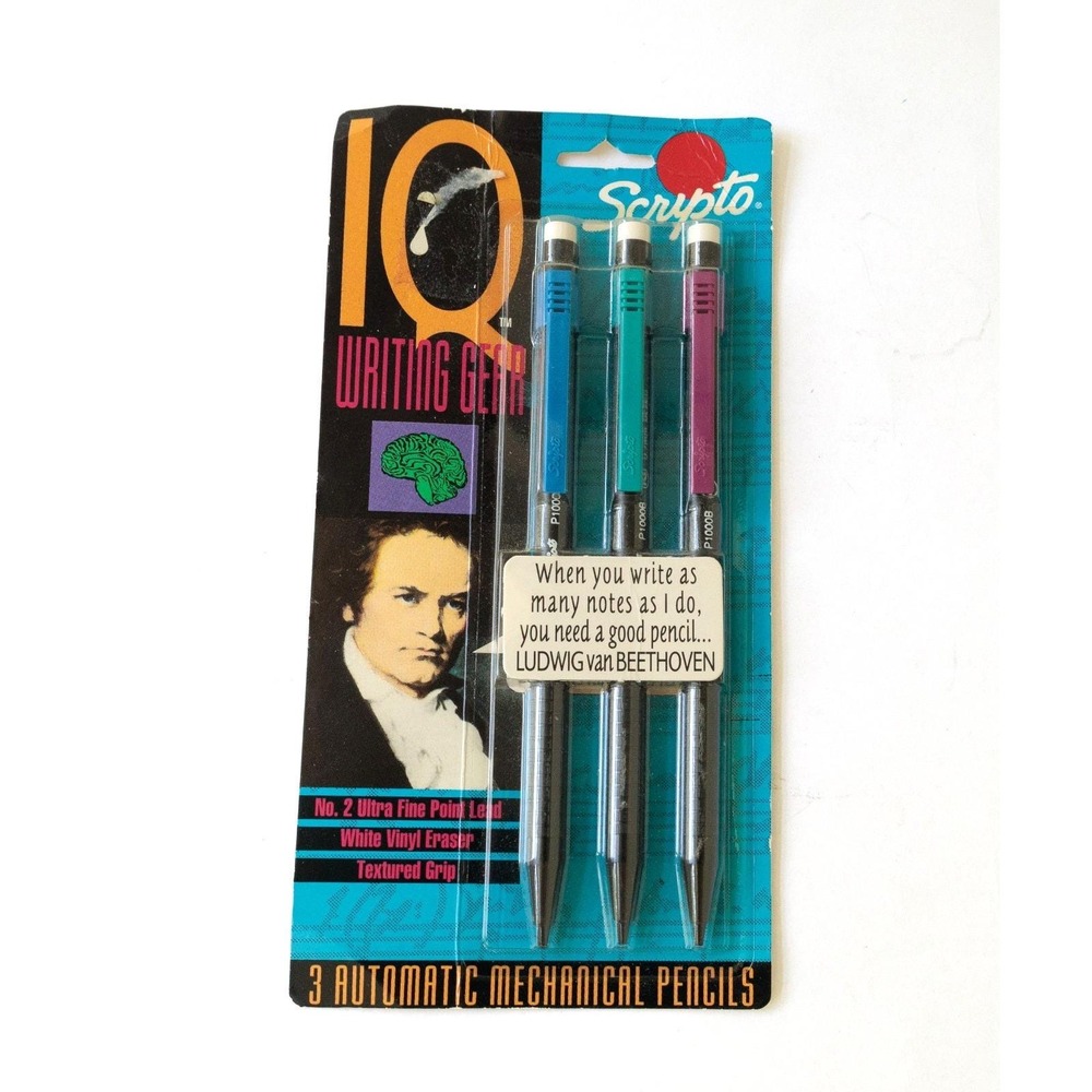 Vintage 1990s Scripto IQ Automatic Mechanical Pencils 3 Pack